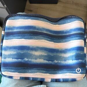Striped Blue and Pink Laptop Sleeve